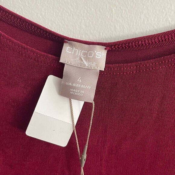 Chicos Travelers Tank Red 4 XXL 20 Slinky Top Packable Cruise Vacation Resort - Picture 3 of 8